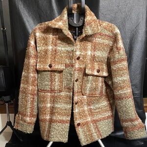 Women's Plaid Wool-Blend Shirt Jacket